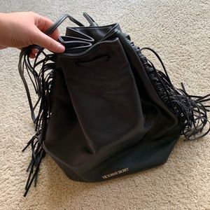 Faux leather Victoria’s Secret drawstring back
